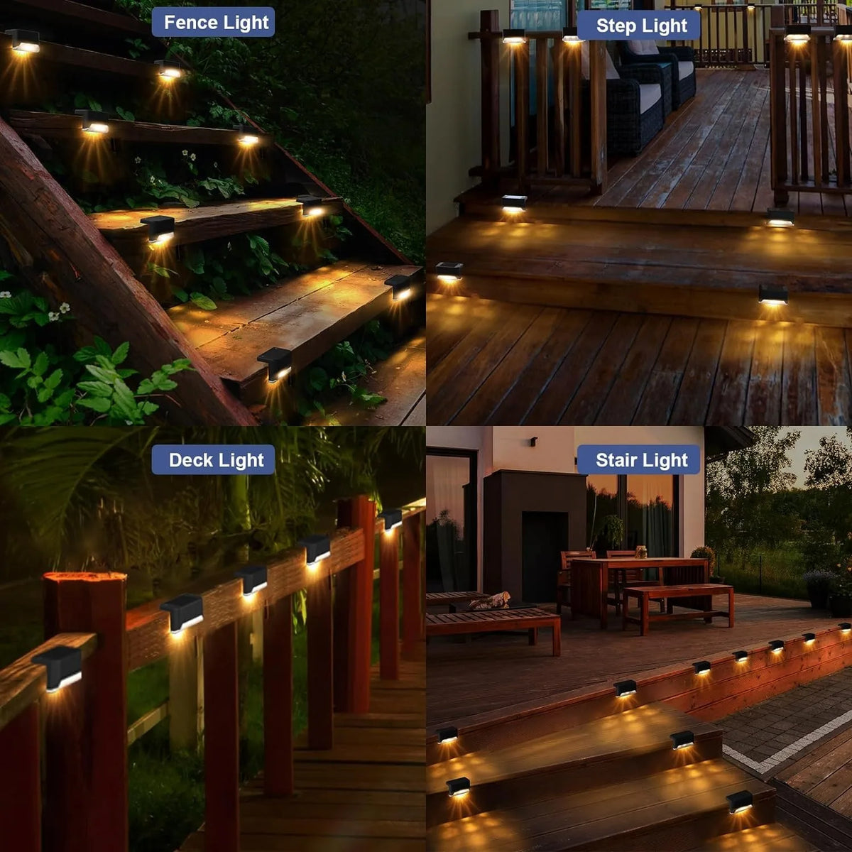 LED Solar Step Lamp Path Stair Outdoor Garden Lights