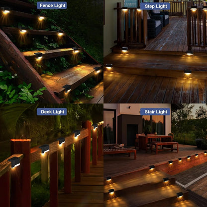 LED Solar Step Lamp Path Stair Outdoor Garden Lights