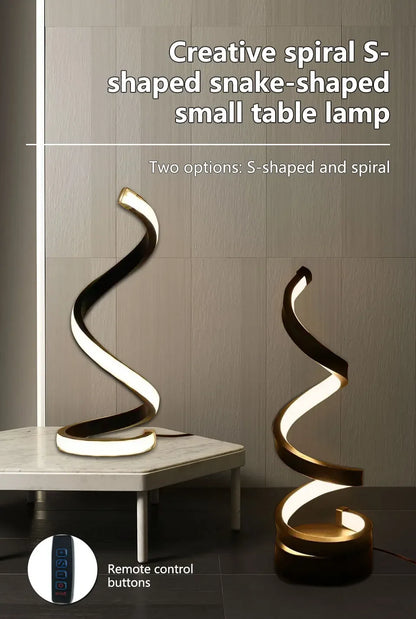 LED Night Light Spiral Table Lamp Modern Bedside Lamps