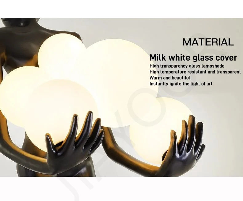 Nordic Humanoid Floor Lamp Sculpture Design Exhibition Lamp