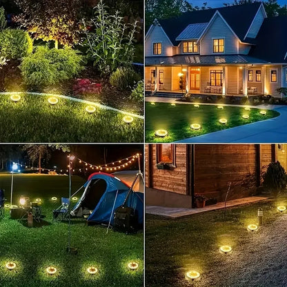 Solar Lights Outdoor Waterproof 8 LED Solar Ground Light