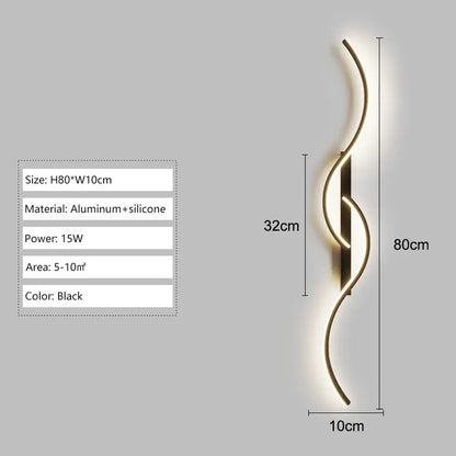 Long Strip LED Wall Lamps for Bedroom Living Room Indoor