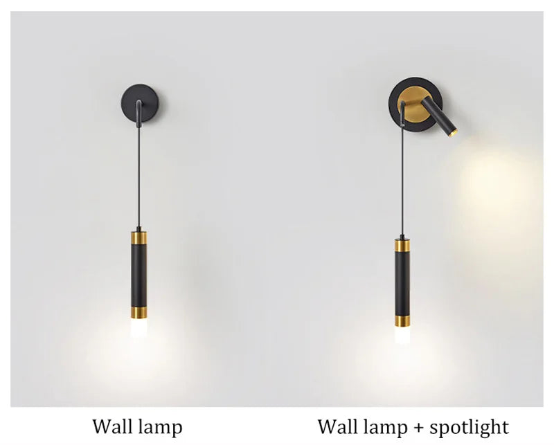 LED Wall Lamp Nordic Double Head Adjustable Wall Lights