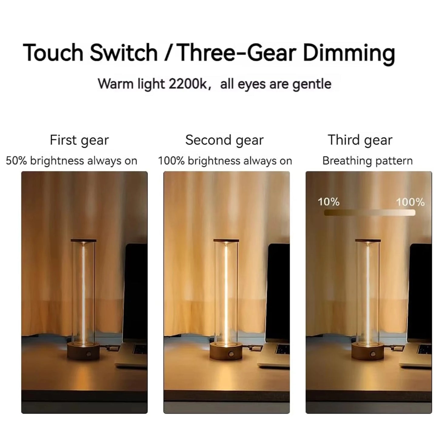 Rechargeable Cordless Portable LED Table Lamp Lighting