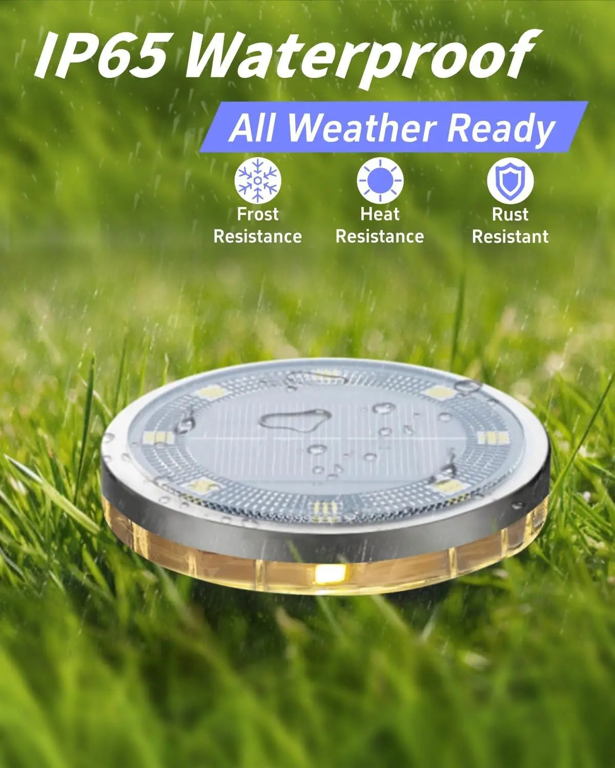Solar Garden Lights Outdoor 8 LEDs Disk Underground Lamp