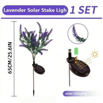 1PC Solar Lavender Flower Lights Purple LED Waterproof Decorative