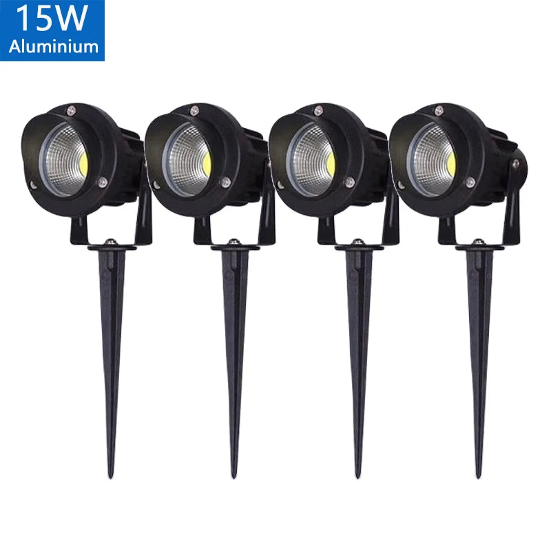 Outdoor Waterproof Spike Garden Path Green Spotlights