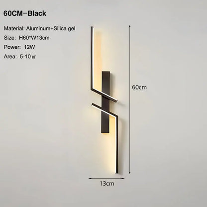 Long Strip LED Wall Lamps for Bedroom Living Room Indoor