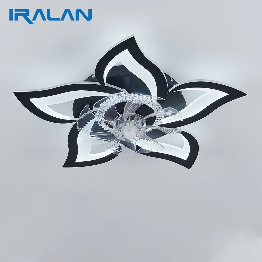 IRALAN Ceiling Fan with Lights Modern Dimmable Flower Shape