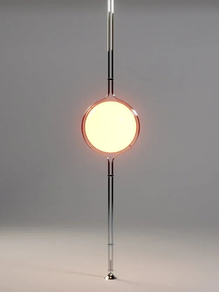 Nordic Floor Lamp Chrome Metal White Acrylic Ball Lamp
