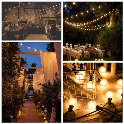 Fairy Outdoor String Lights G40 LED Frosted White Bulbs