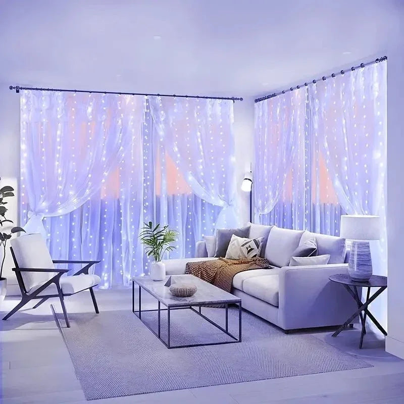 6x3M LED USB Curtain String Fairy Lights Christmas Garland