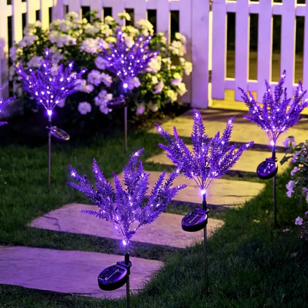 1PC Solar Lavender Flower Lights Purple LED Waterproof Decorative