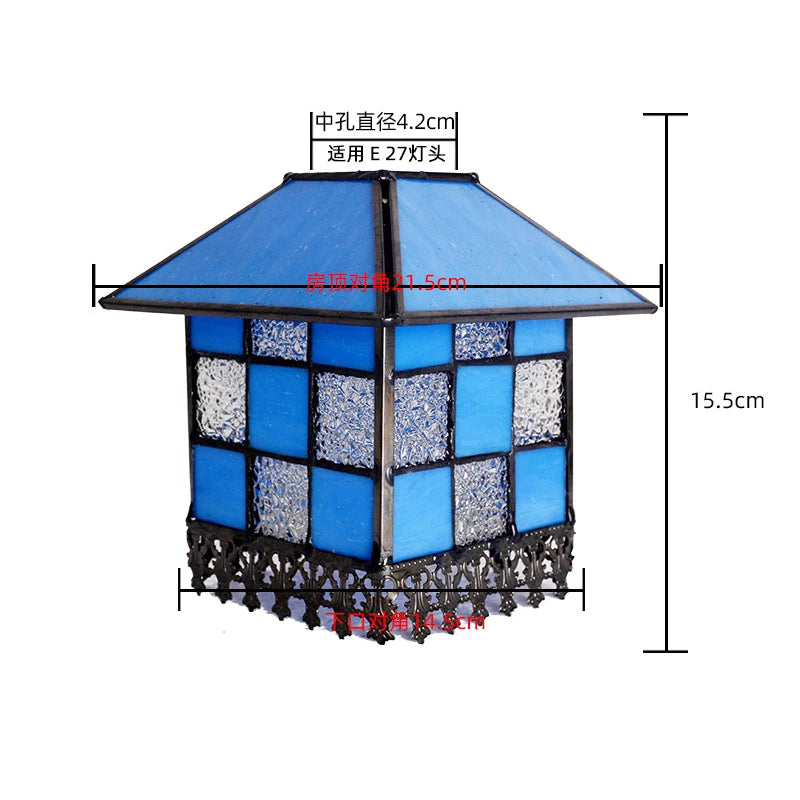 Vintage Stained Glass Lampshade for Pendant Lights