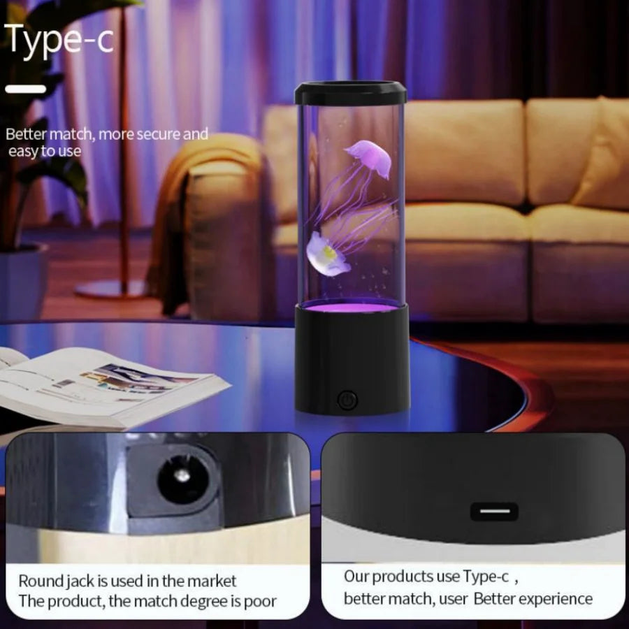 LED Jellyfish Aquarium Night Light, 7-Color Changing