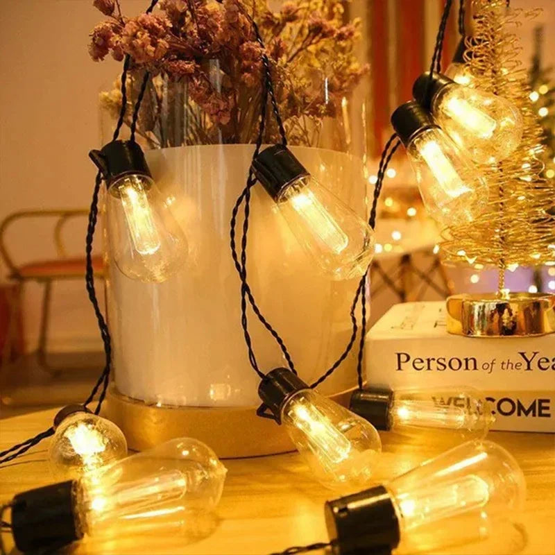1Pack Outdoor Solar String Lights LED IP65 Waterproof Retro Vintage Bulb