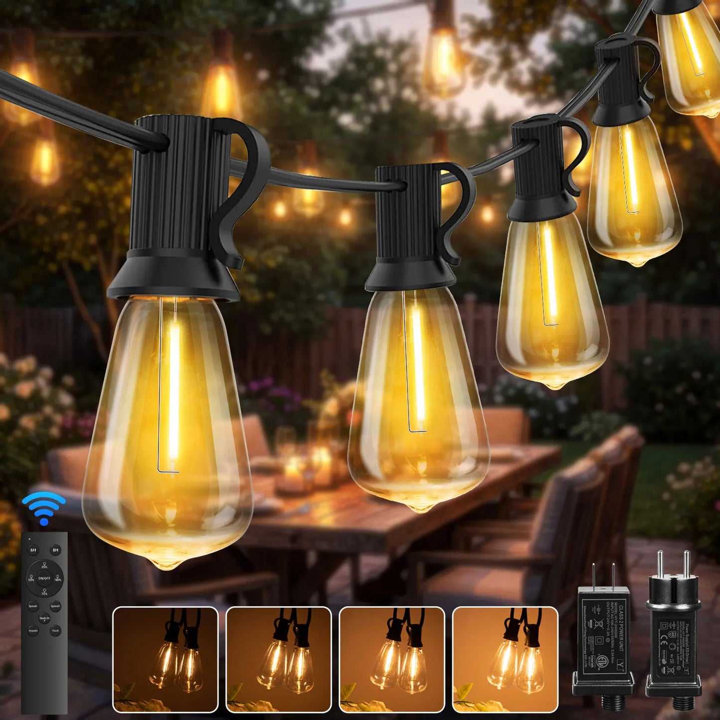 String Lights Outdoor Garland 24V EU US Led Patio Lights