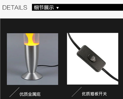 Jellyfish Decorative Lamp Metal Base Volcanic Lava Night Light