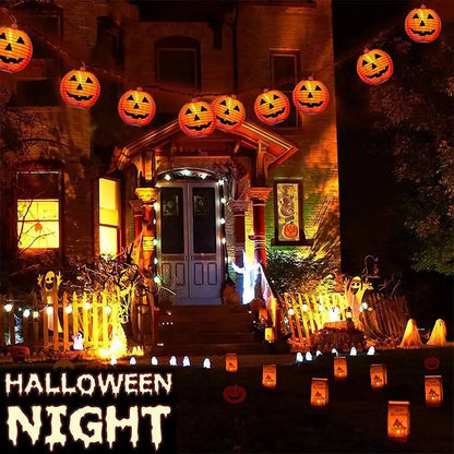 Halloween Pumpkin Lantern Solar String Lights Outdoor