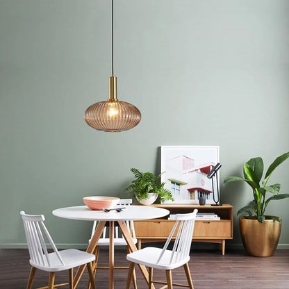 Simple Retro Single Head Ceiling Chandelier Creative  Light