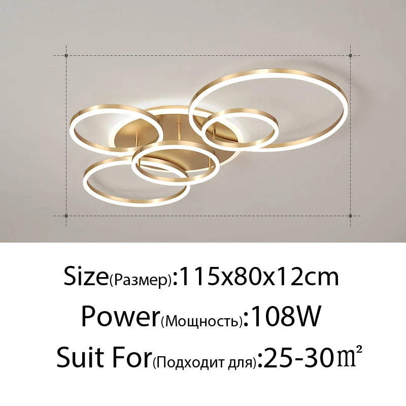 Modern Round Design Ceiling Lights  Circle Rings Lighting