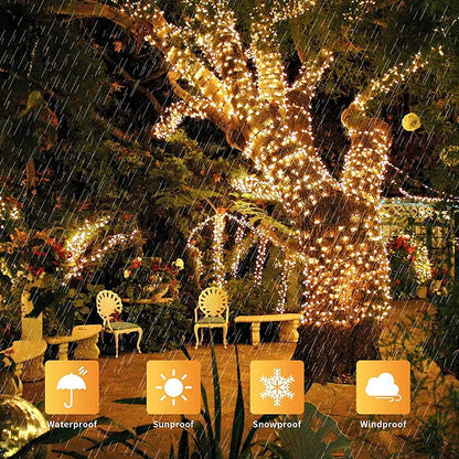 8Modes Solar String LED Fairy Lights Garland Festoon Outdoor