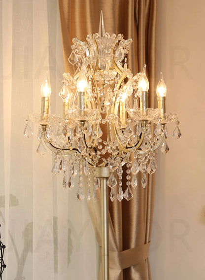 Luxury Crystal Floor Lamp Living Room Bedroom Bedside Lamp