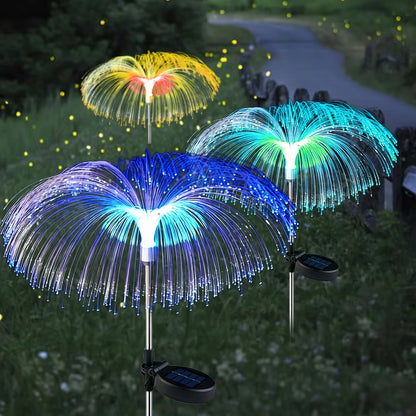 Modern Stylish Jellyfish Solar Fiber Optic Garden Stake