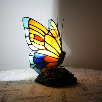 Tiffany Yellow Fairy Butterfly Nightstand Table Lamps
