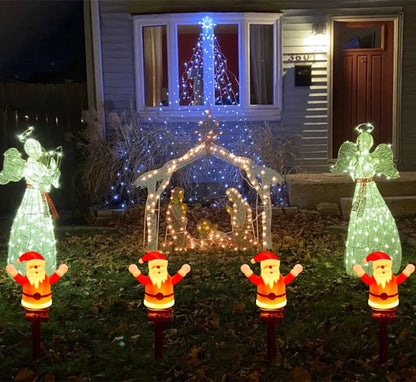 Christmas Santa Claus Pathway Lights Garden Stake Lights