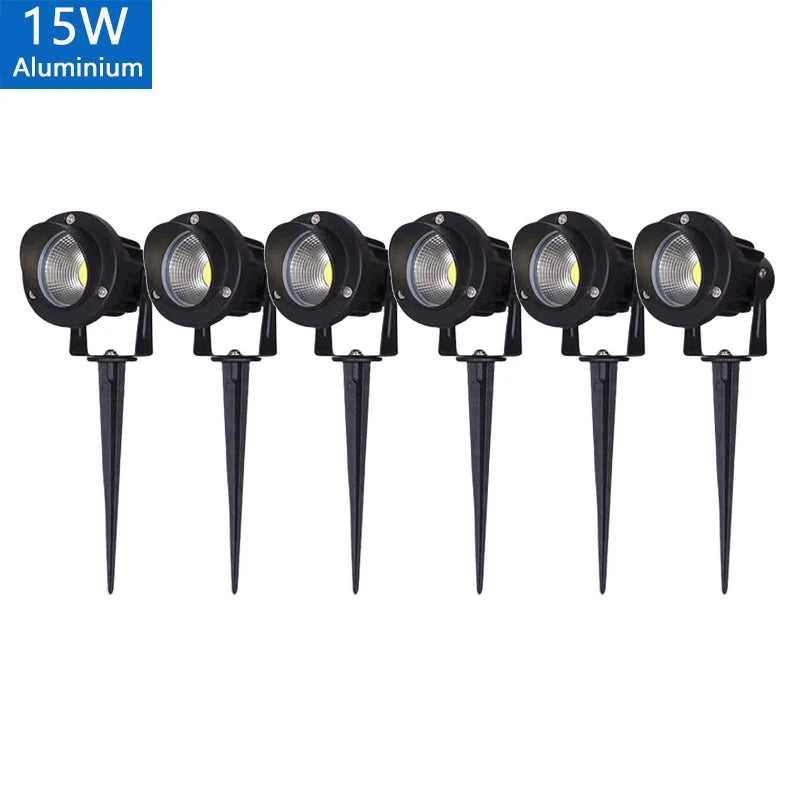 Outdoor Waterproof Spike Garden Path Green Spotlights