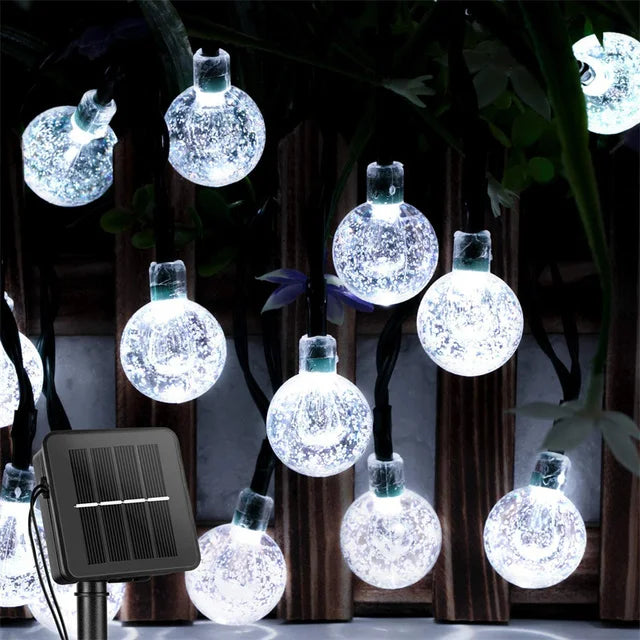 Solar String Lights Outdoor 200 Led Crystal Globe Lights