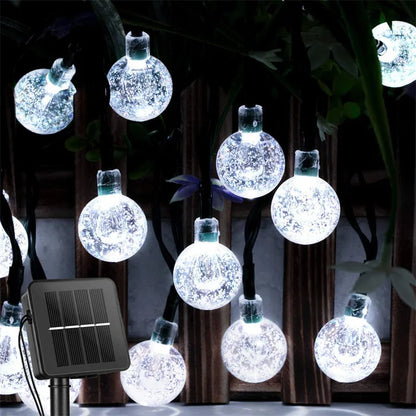 Solar String Lights Outdoor 200 Led Crystal Globe Lights