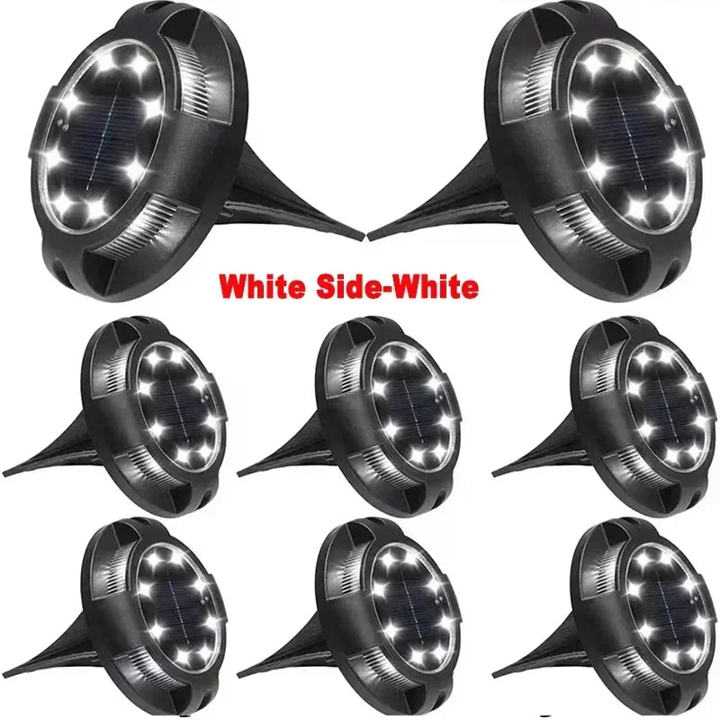 Solar Lights Outdoor 12LEDs Disk Underground Lamp Yard Decoration
