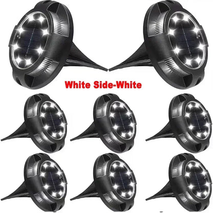 Solar Lights Outdoor 12LEDs Disk Underground Lamp Yard Decoration