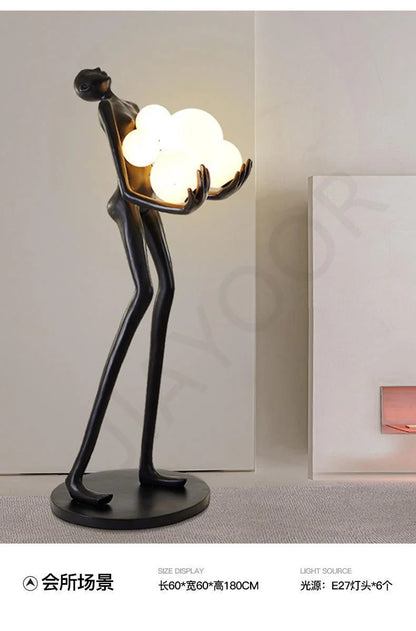 Nordic Humanoid Floor Lamp Sculpture Design Exhibition Lamp