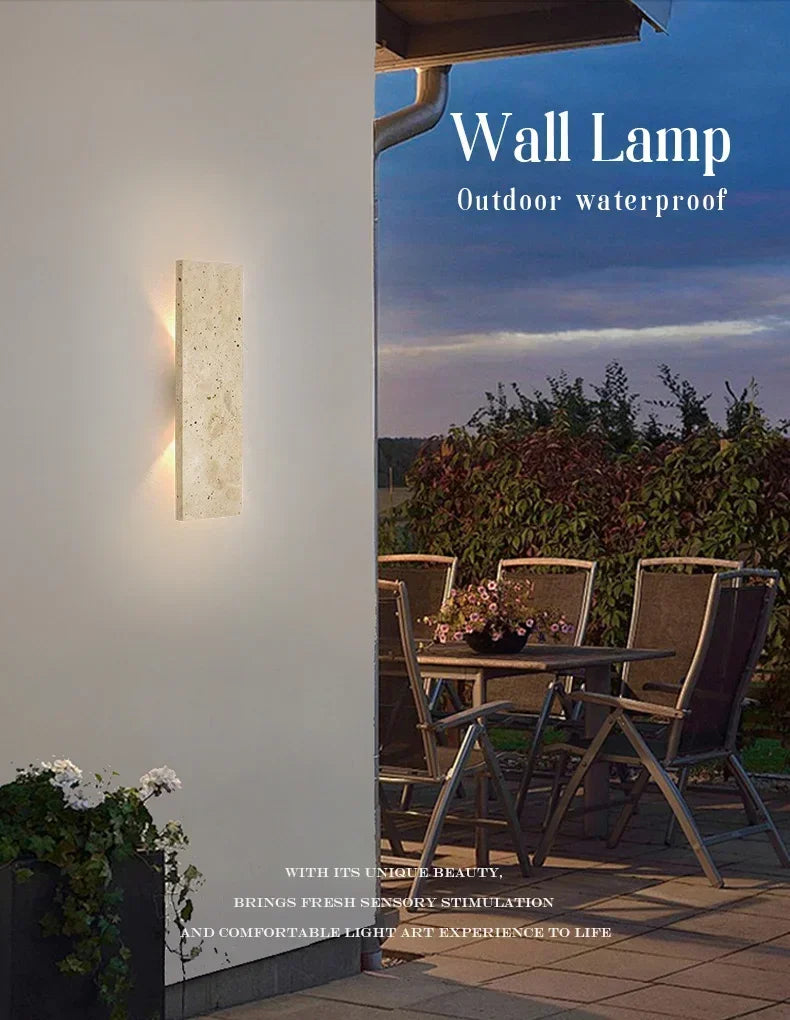 Outdoor Waterproof Wall Lamps Strip Natural stone Wall Lights