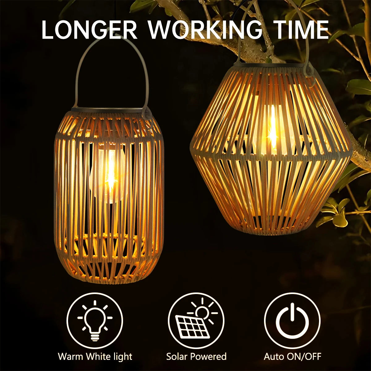 Solar Lantern Outdoor Solar Lanterns Waterproof for Garden Yard