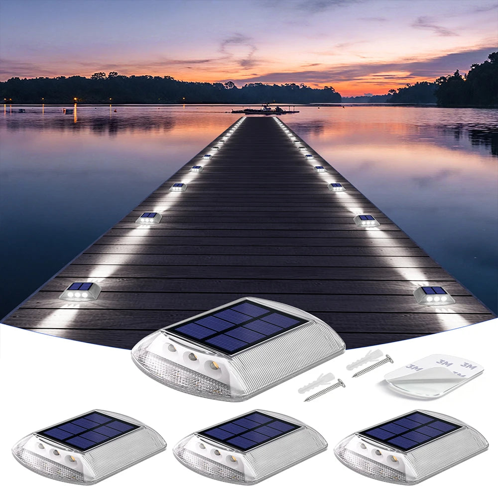Solar Deck Lights Outdoor Warm White Driveway Lights
