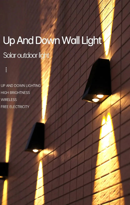 Outdoor LED Solar Wall Light ABS Garden Decoration Wall Light