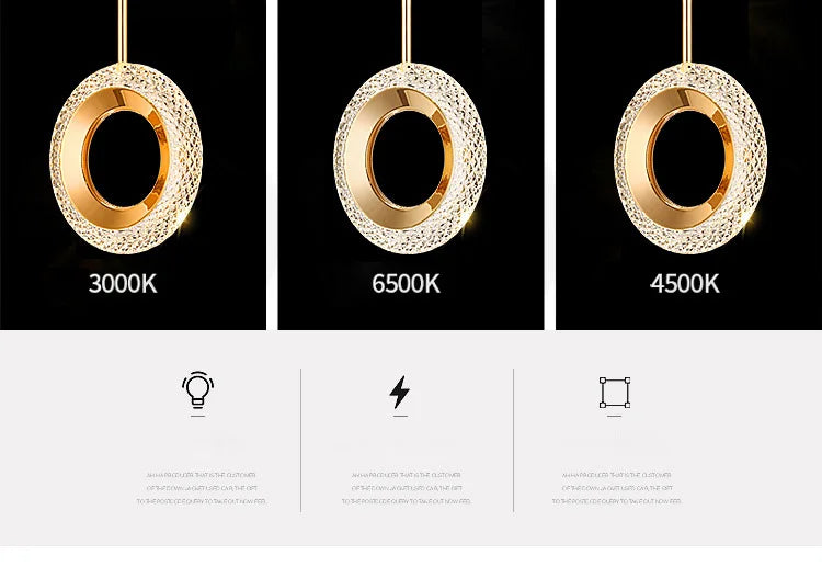 Modern Crystal LED Pendant Lamps Indoor Lighting For Home Decor
