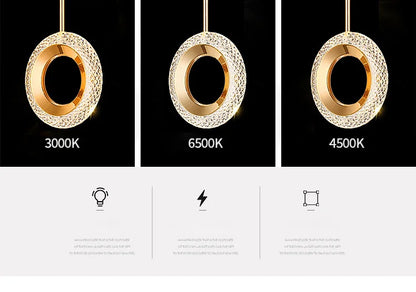 Modern Crystal LED Pendant Lamps Indoor Lighting For Home Decor