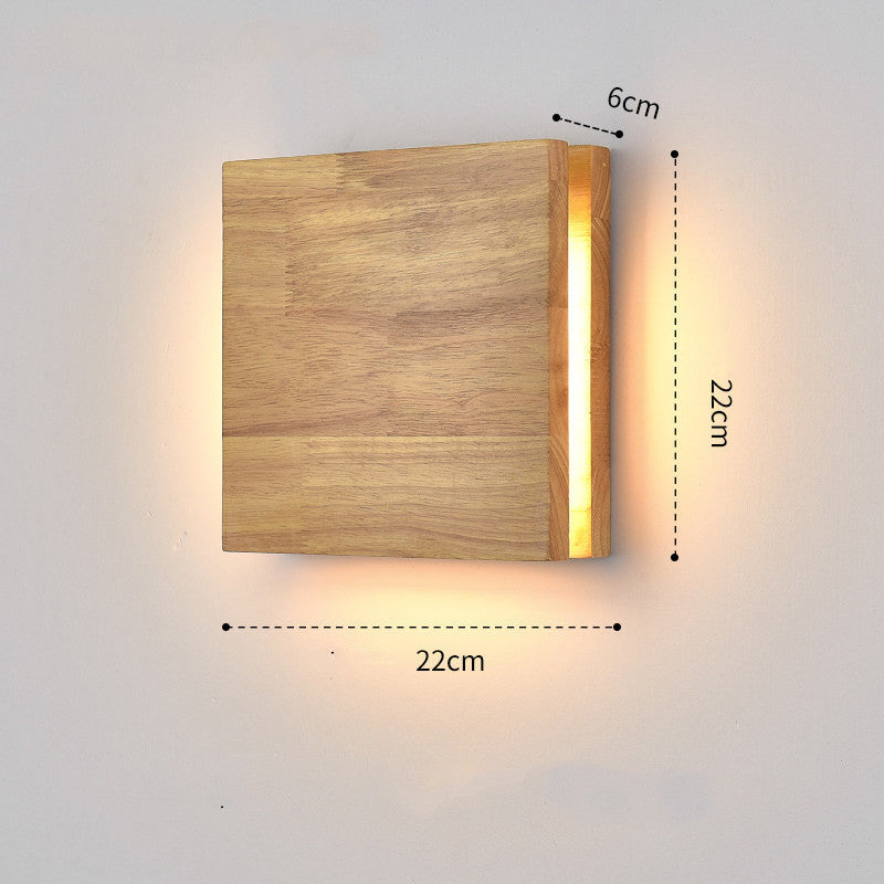 Solid Wood Wall Lamp Bedside Porch Hallway