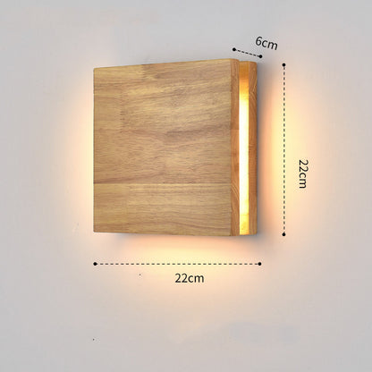 Solid Wood Wall Lamp Bedside Porch Hallway