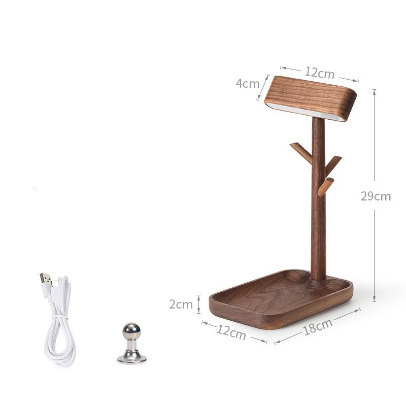 Nordic Black Walnut Solid Wood LED Table Lamp Desk