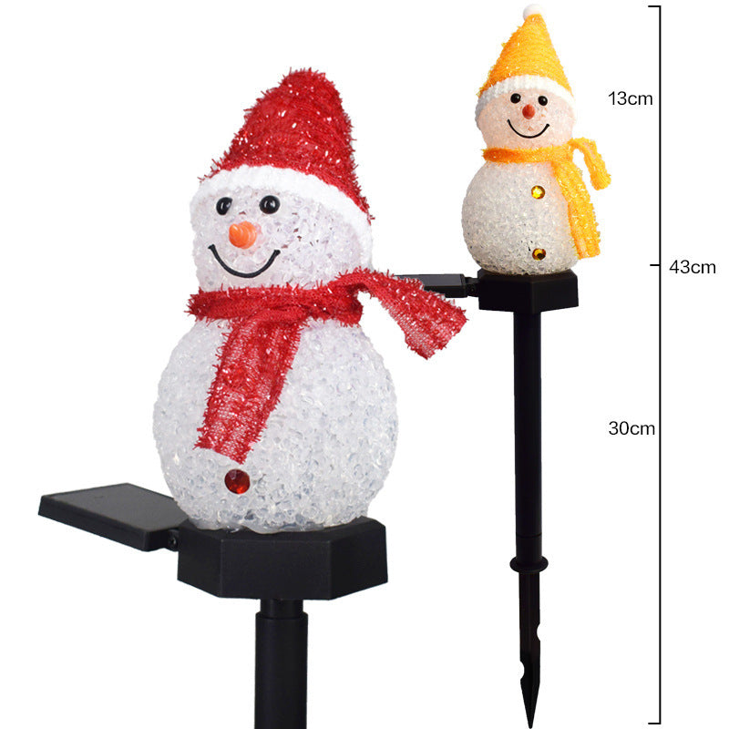 Outdoor LED Solar Snowman Light Landscape Lamp