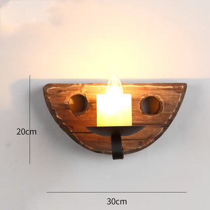 Retro Nostalgic Boat Wood Wall Lamp Industrial Style