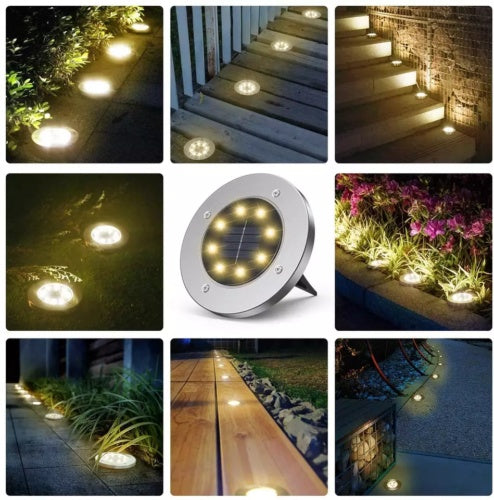 8LEDs Ground Solar Lights 20X Outdoor Garden Path AU