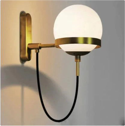 Glass Ball Wall Lamp Retro Restaurant Simple Hotel Bedside Lamp