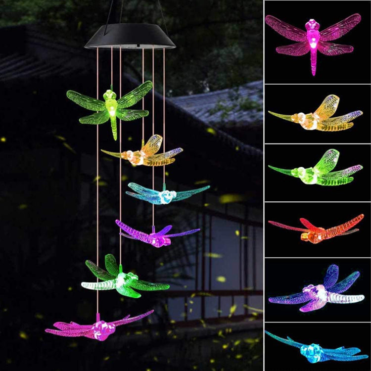 Outdoor Solar Wind Chime Lamp Hummingbird Butterfly Ball